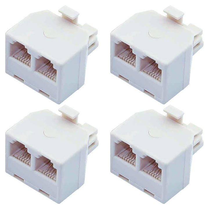 4-Pack White RJ11 6P4C 1-to-2 Telephone Splitters - Just Closeouts Canada Inc.