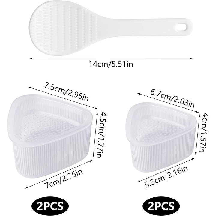 4 Pcs Triangle Onigiri Mold with Metre Paddle, 2 Sizes Sushi Moulds Food Grade Rice Ball Maker Mold Nigiri Mould for Kitchen DIY Cooking Lunch Bento Picnic Restaurant - Just Closeouts Canada Inc.