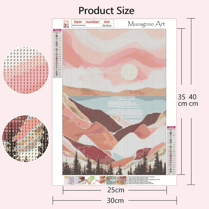 4-Piece Abstract Landscape Diamond Painting Kit, 12 x 16 in - Just Closeouts Canada Inc.