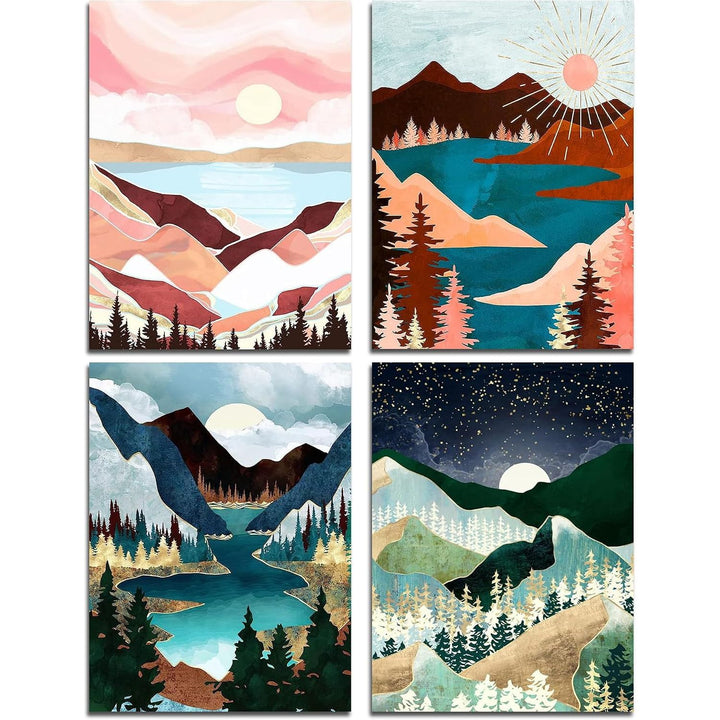 4-Piece Abstract Landscape Diamond Painting Kit, 12 x 16 in - Just Closeouts Canada Inc.