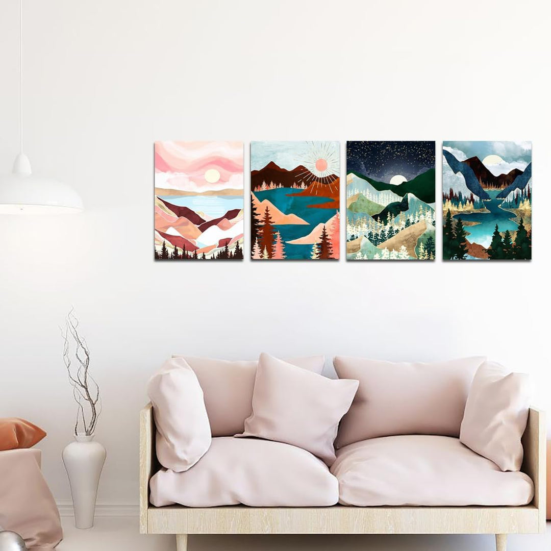 4-Piece Abstract Landscape Diamond Painting Kit, 12 x 16 in - Just Closeouts Canada Inc.