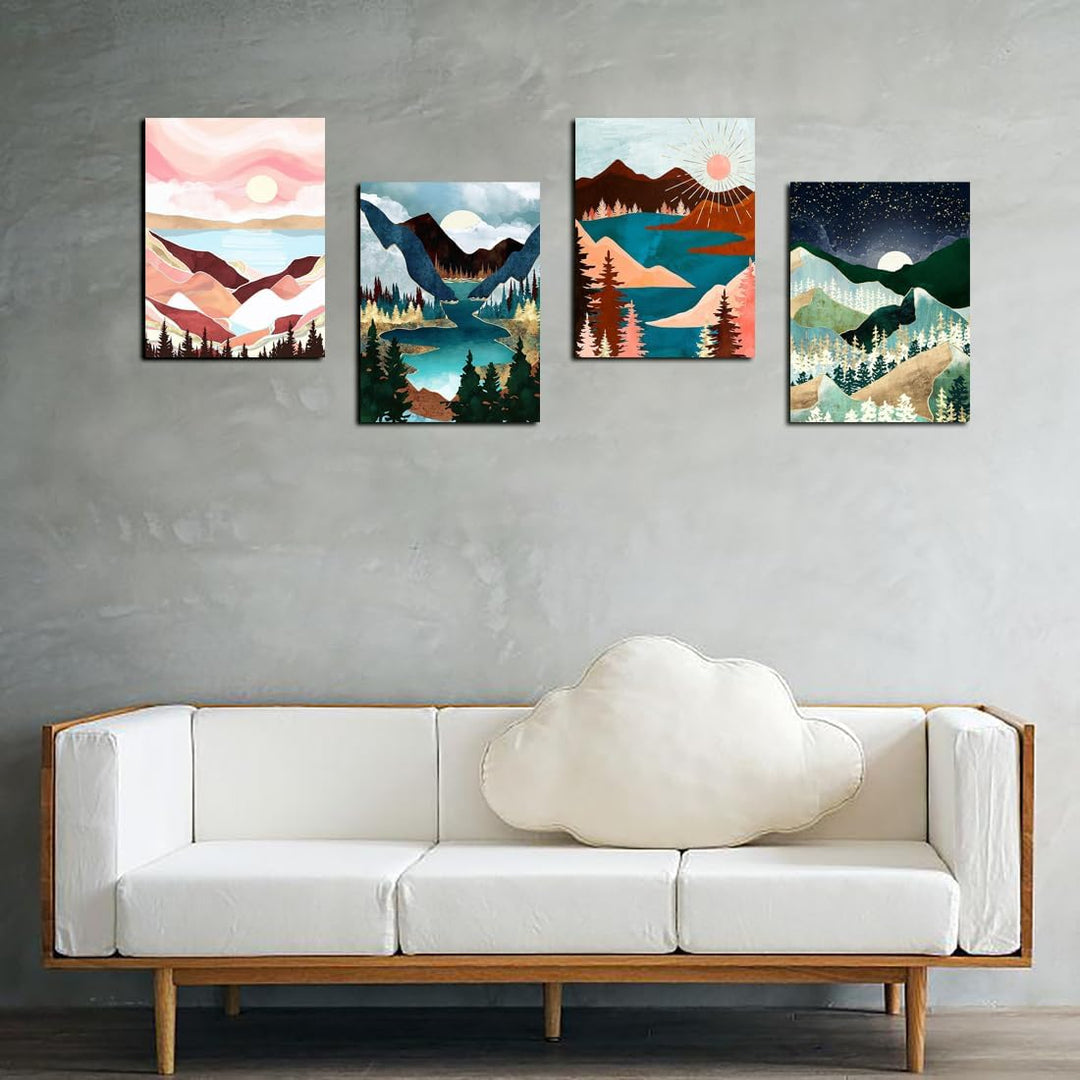 4-Piece Abstract Landscape Diamond Painting Kit, 12 x 16 in - Just Closeouts Canada Inc.