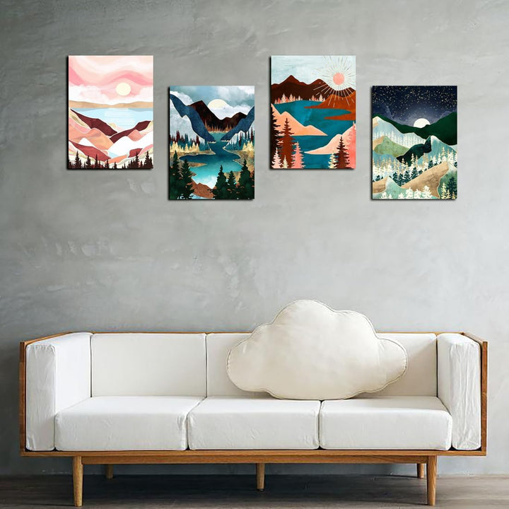 4-Piece Abstract Landscape Diamond Painting Kit, 12 x 16 in - Just Closeouts Canada Inc.