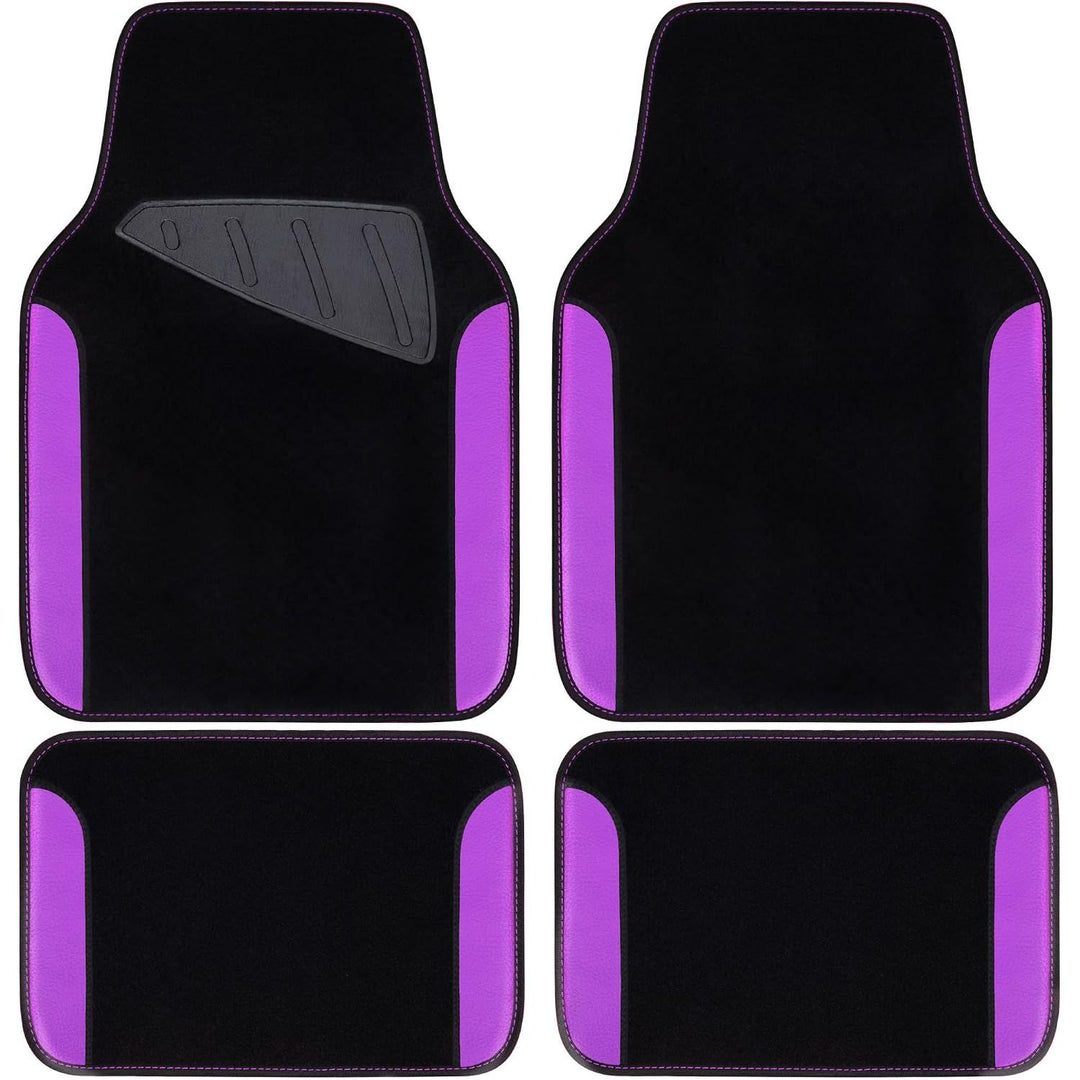 4-Piece Purple and Black Waterproof Car Floor Mat Set - Just Closeouts Canada Inc.