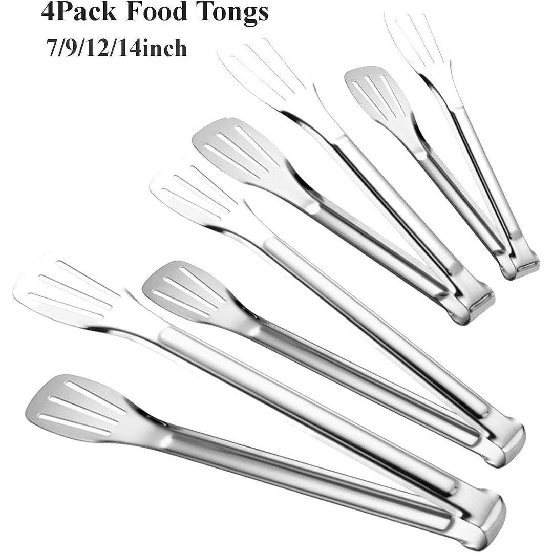 4-Piece Stainless Steel Serving Tong Set, 7–14 in - Just Closeouts Canada Inc.