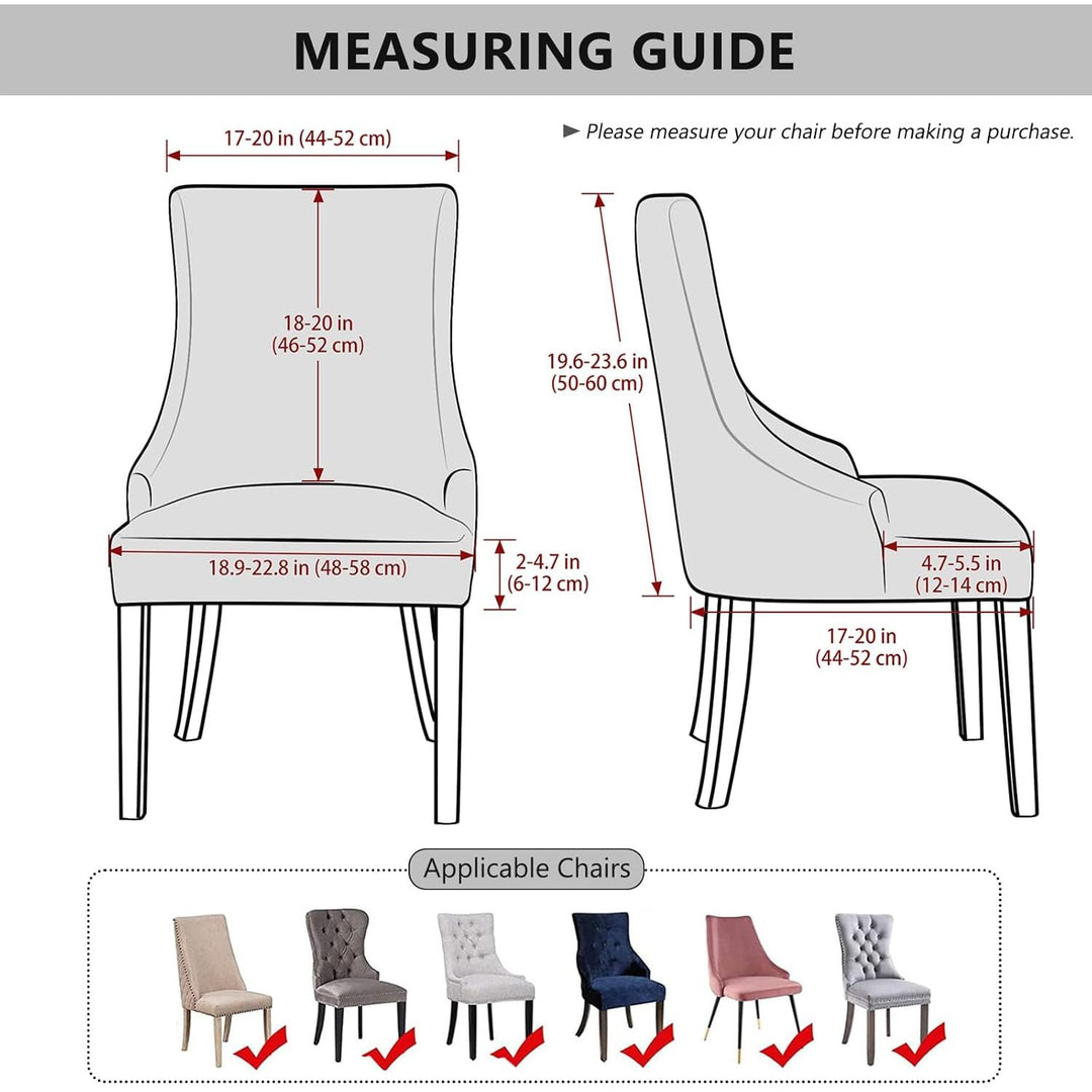 4 Pieces Stretch Wingback Side Chair Covers, Spandex Jacquard Dining Chair Covers with Arms Washable Dining Room Chair Slipcovers with Arms Funiture Protector Home Decor (Dark Grey, 4) - Just Closeouts Canada Inc.