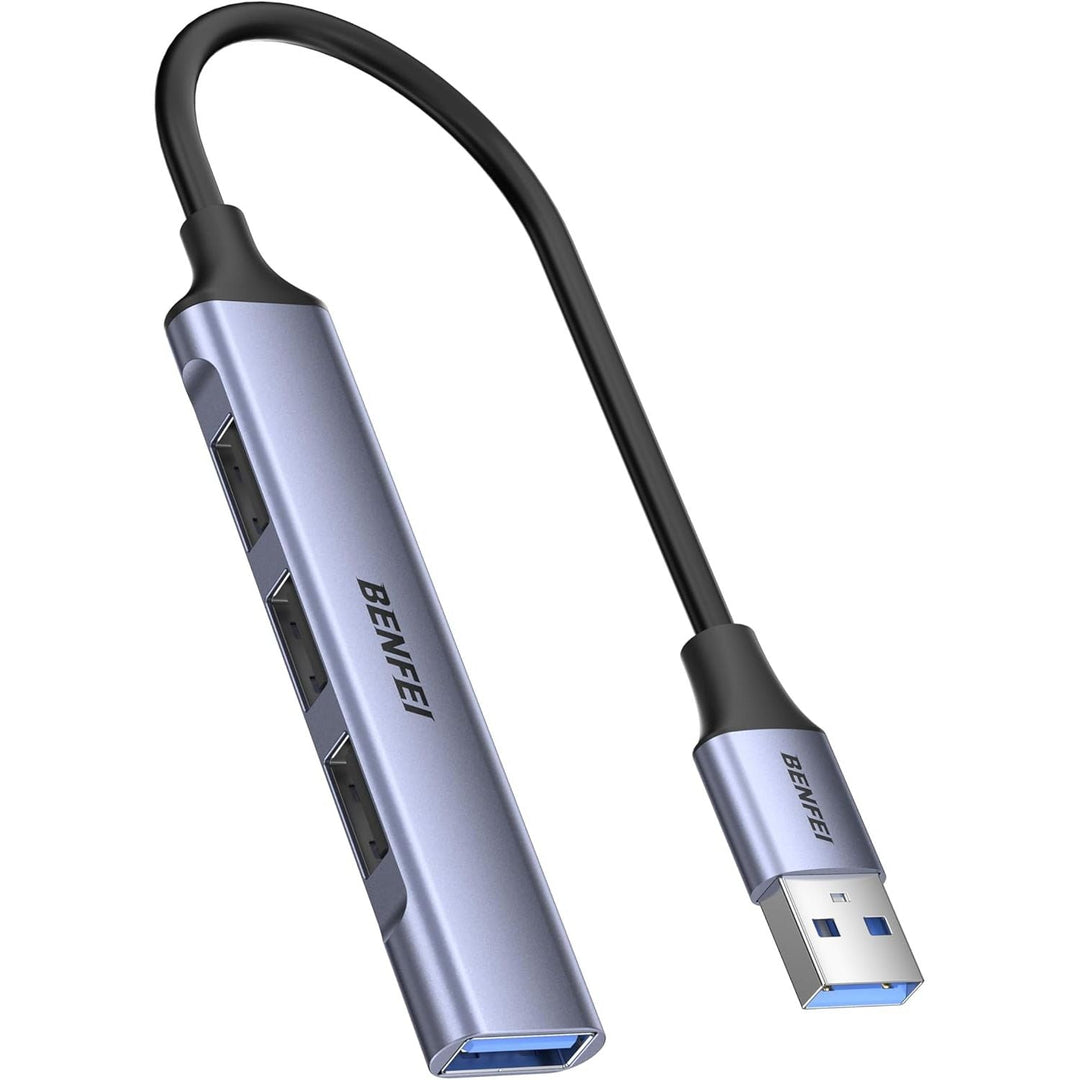 4-Port USB Hub: 1x 10Gbps USB 3.2 + 3X USB 2.0- for Mouse, Keyboard, Flash Drive, Printer - Compatible with Laptop, PC, Xbox, PS5 - Just Closeouts Canada Inc.000417grey