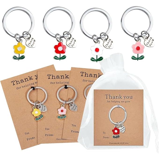 4 Set Thank You Gifts Keychain, Appreciation Gifts for Coworkers and Teachers, Christmas Gifts Thank You for Helping Me Grow Keychain - Just Closeouts Canada Inc.X004RUP6GN