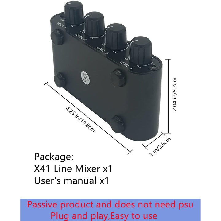 4 Way Audio mixer Stereo line levels control Box mini passive mixer (X41) - Just Closeouts Canada Inc.