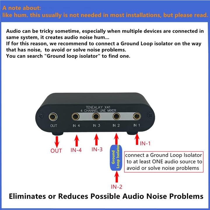 4 Way Audio mixer Stereo line levels control Box mini passive mixer (X41) - Just Closeouts Canada Inc.