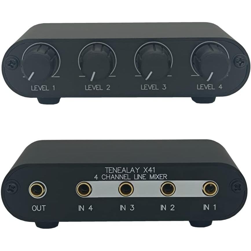 4 Way Audio mixer Stereo line levels control Box mini passive mixer (X41) - Just Closeouts Canada Inc.