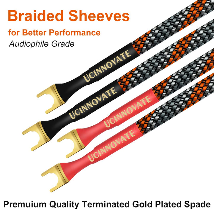 4 x HiFi OFC Speaker Jumper Cable with Spade, 21cm Speaker Cable Bridge Bi-Wire Speaker Jumper Plates, 11AWG Cable Bridge to Speaker Cable Terminals with 8 Gold Plated Spade - Just Closeouts Canada Inc.X003PGFCMD