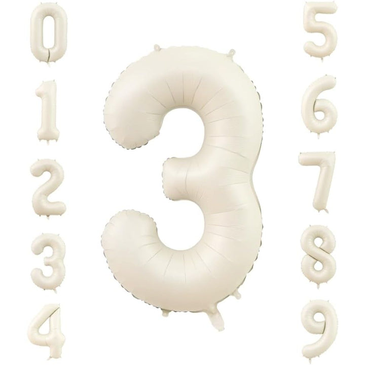 40-Inch Ivory White Number 3 Foil Balloon - Just Closeouts Canada Inc.