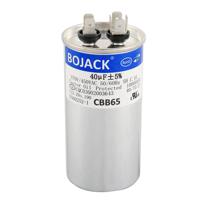40 uF 370V 450V AC CBB65 Motor and Fan Starting Round Capacitor 40 MFD 10000AFC - Just Closeouts Canada Inc.