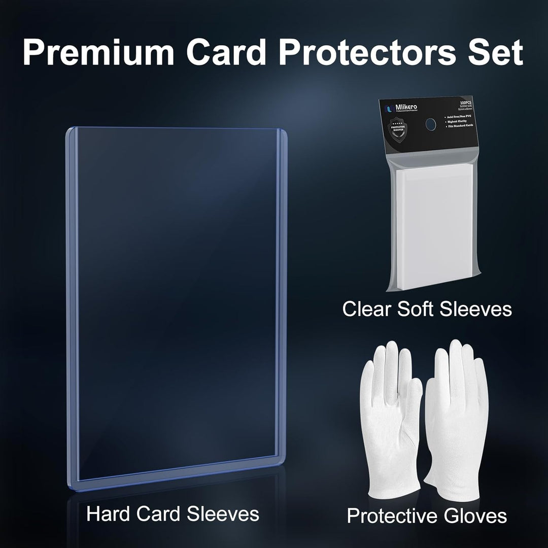 400 Card Sleeves Hard Plastic, 3"x4" Hockey Card Protectors Hard Plastic for Baseball, Hockey and Trading Cards (200 Hard Sleeves + 200 Clear Sleeve) - Just Closeouts Canada Inc.