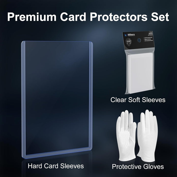 400 Card Sleeves Hard Plastic, 3"x4" Hockey Card Protectors Hard Plastic for Baseball, Hockey and Trading Cards (200 Hard Sleeves + 200 Clear Sleeve) - Just Closeouts Canada Inc.