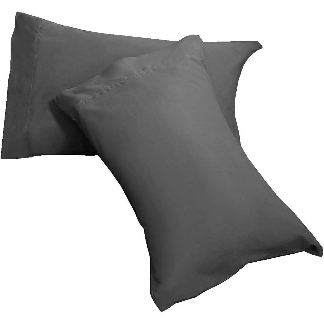 Ghooss Bed Sheet Set-1 Flat Sheet,1 Fitted Sheet and 2 Pillowcases,100% Microfiber Luxury Bedding-Deep Pocket,Hypoallergenic,Wrinkle & Fade Free?Dark Grey?Queen?