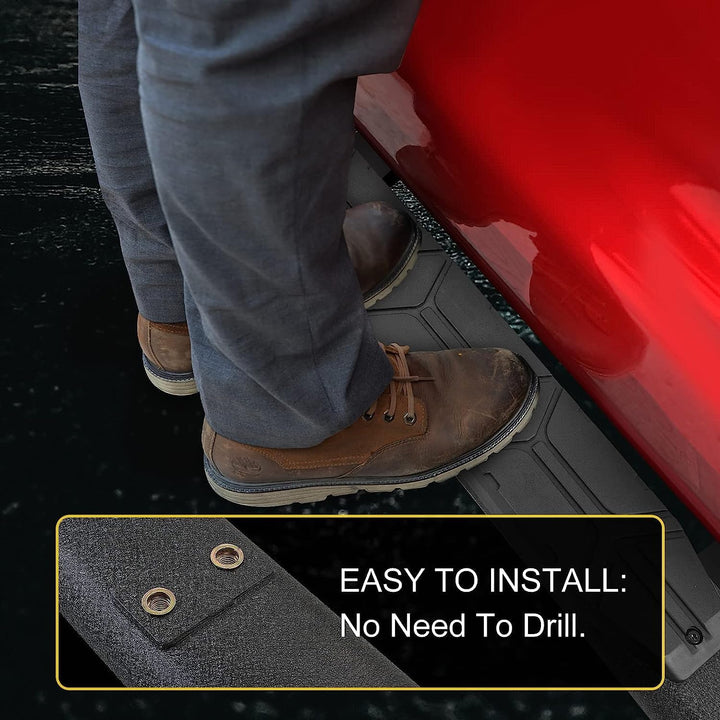 4.3 Inches Oval Tube Bar Running Boards Compatible with 2019 - 2025 Dodge Ram 1500 Crew Cab New Body Style(Excl. Ram 2500 3500). Running Boards and Carbon Steel Side Steps Nerf Bars. - Just Closeouts Canada Inc.