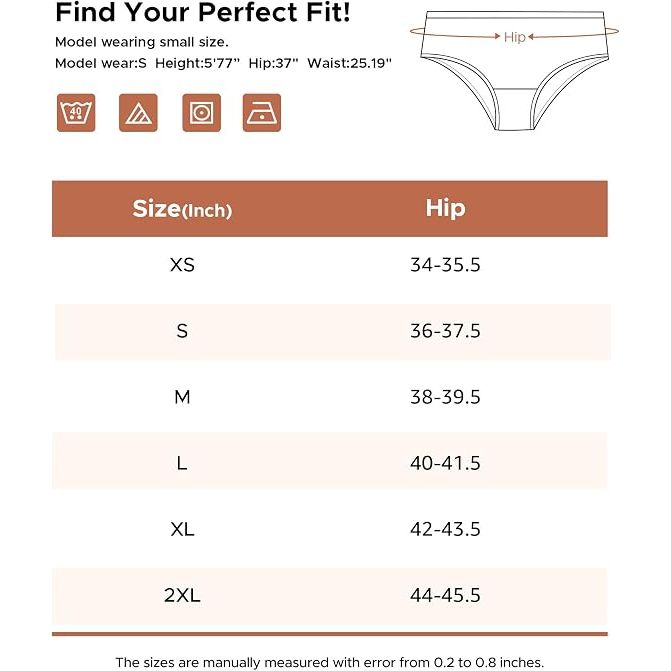 492 INNERSY Women's Breathable Cotton Cheeky Underwear Stylish Hipster Panties 6-Pack XL - Just Closeouts Canada Inc.X004BTUKTN