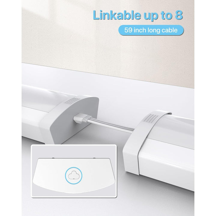 4FT 60W LED Wraparound Light, 6600lm Linkable 60W/50W/40W 5000K Led Shop Lights Surface Mounting, ETL,AC120V LED Ceiling Office Wrap Light for Kitchen, Hallway, Fluorescent Replacement, 4P - Just Closeouts Canada Inc.