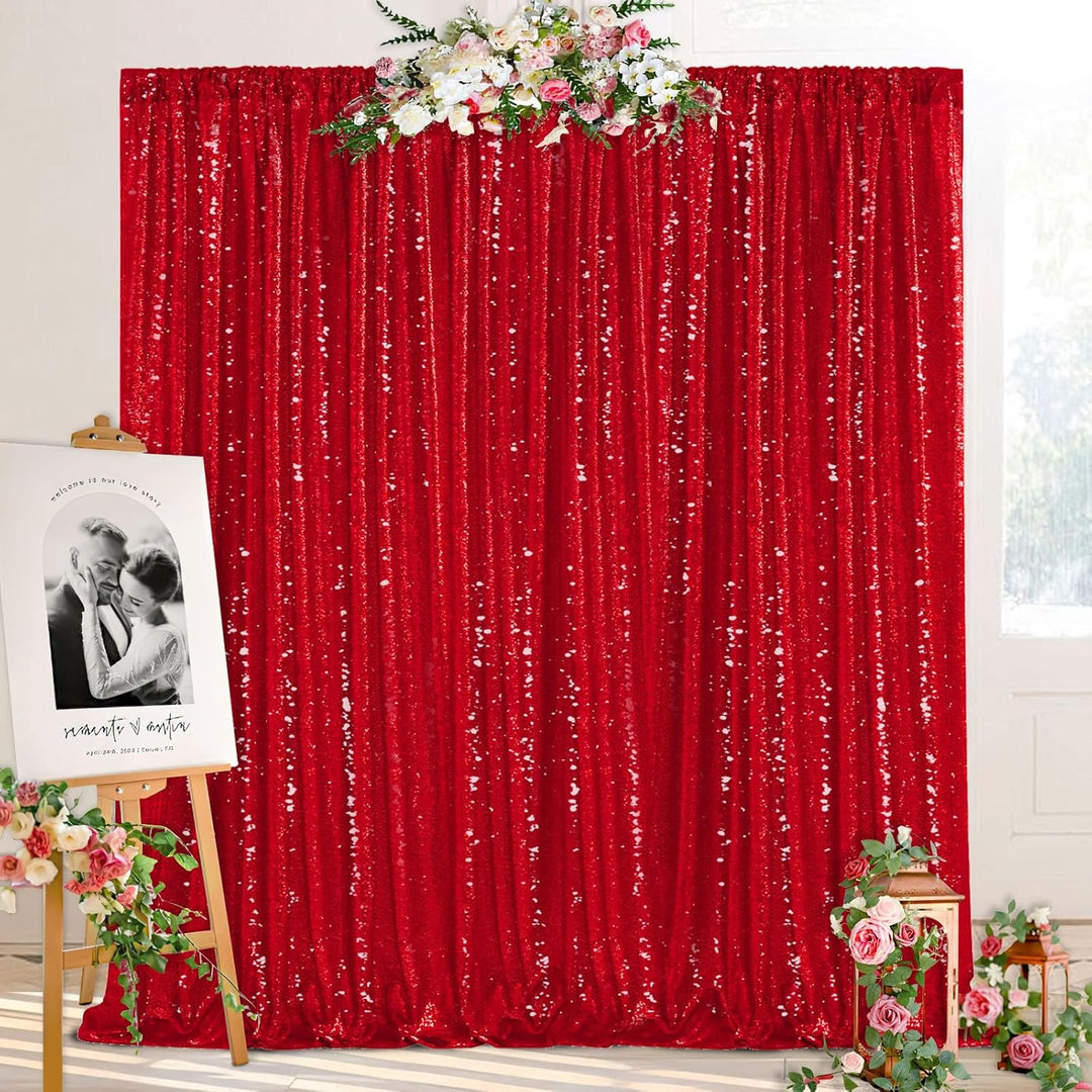 4ft x 8ft Red Sequin Backdrops Glitter Curtain Photography Background Valentine's Day Baby Shower Decorations - Just Closeouts Canada Inc.X004A9H0ID