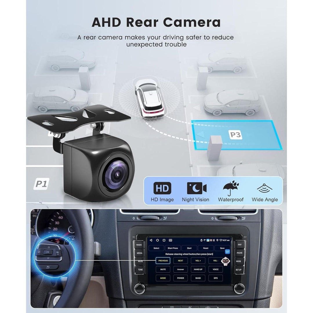 4G+64G CarPlay Radio for VW Passat Jetta Tiguan Golf MK5 MK6 T5 EOS Polo, Android 13 Car Stereo 7 Inch Touch Screen Android Auto GPS Navigation Bluetooth FM SWC Backup Camera - Just Closeouts Canada Inc.