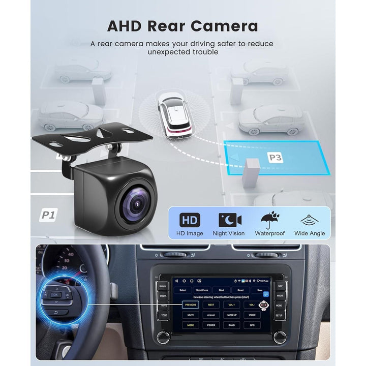 4G+64G CarPlay Radio for VW Passat Jetta Tiguan Golf MK5 MK6 T5 EOS Polo, Android 13 Car Stereo 7 Inch Touch Screen Android Auto GPS Navigation Bluetooth FM SWC Backup Camera - Just Closeouts Canada Inc.