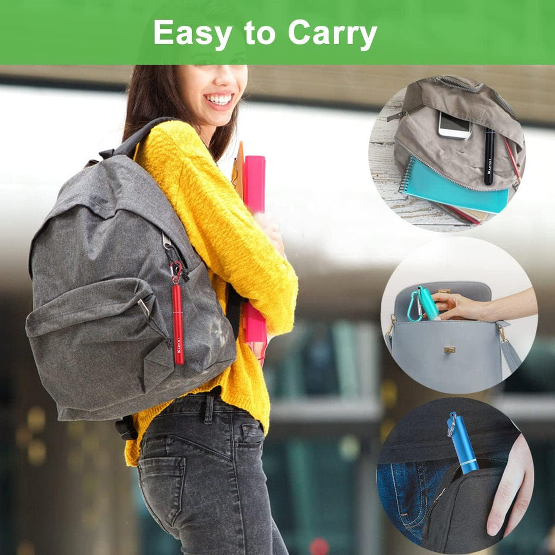 4Packs Reusable Straws, Metal Straw with Silicon, Travel Drinking Straws with Case, Keychain, Cleaning Brushes, Silicon Pcs Perfect for Travel, Gifts (20 PCS) Blue - Black - Red - Turquoise - Just Closeouts Canada Inc.X0035QBPAL