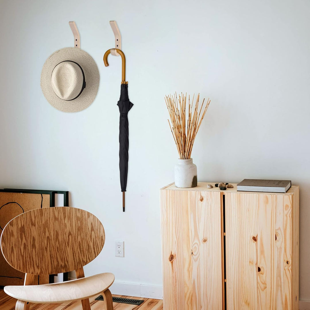 4PC Wooden Coat Hooks, Natural Oak Wood Hooks, Heavy Duty Wall Mounted Hooks, Decorative Vintage Wood Wall Hooks for Hanging Coats, Key, Cap, Scarf, Bag, Towel - Just Closeouts Canada Inc.