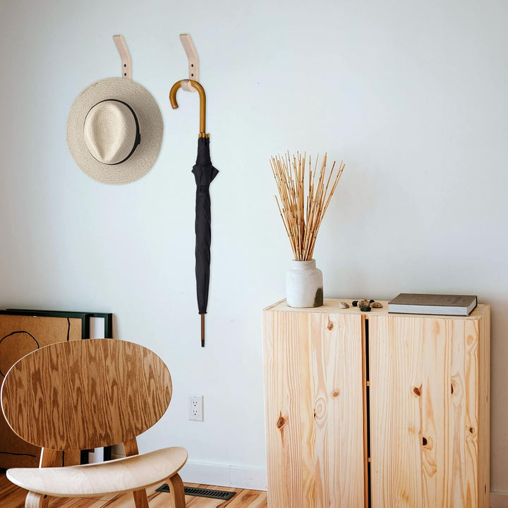 4PC Wooden Coat Hooks, Natural Oak Wood Hooks, Heavy Duty Wall Mounted Hooks, Decorative Vintage Wood Wall Hooks for Hanging Coats, Key, Cap, Scarf, Bag, Towel - Just Closeouts Canada Inc.