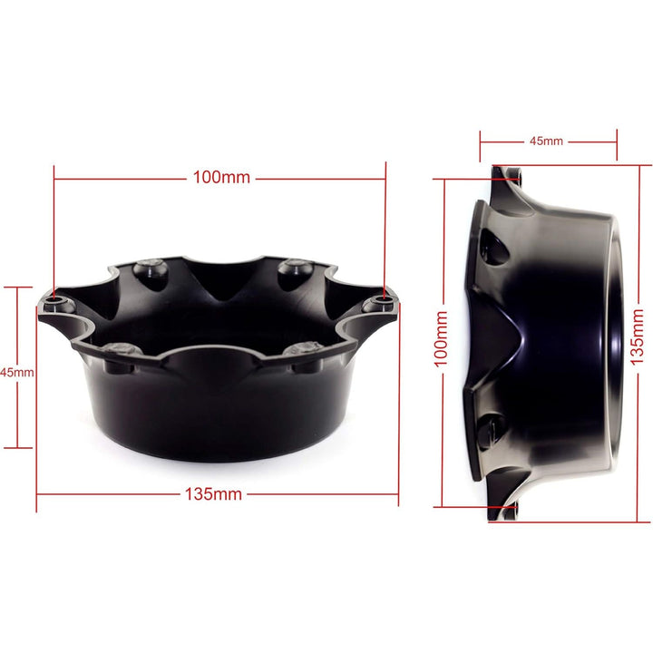 4pcs 135mm (5.31inch) 6 Lugs Car Wheel Center Caps Black Base,OD:135 mm/5.31 in,ID:100 mm/3.94 in - Just Closeouts Canada Inc.
