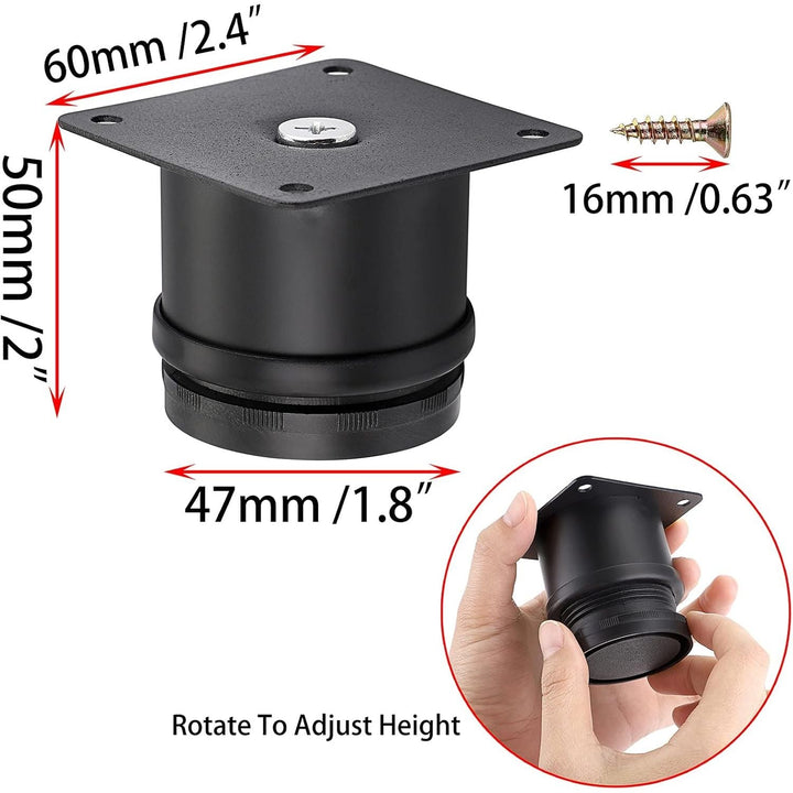 4Pcs 2 Inch Stainless Steel Furniture Legs Feets - Metal Adjustable Furniture Risers Heavy Duty Replacement Legs Extenders for Cabinet Desk Table Sofa Chair - Just Closeouts Canada Inc.