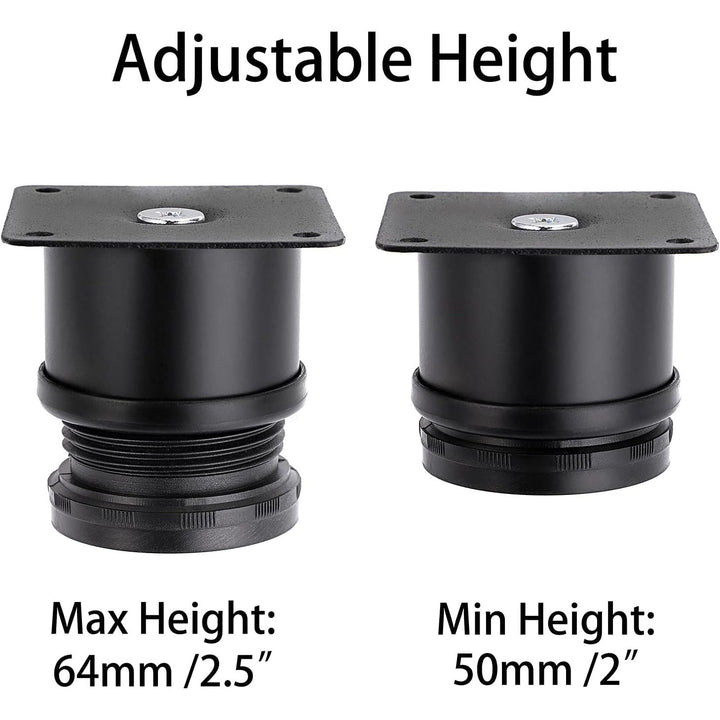 4Pcs 2 Inch Stainless Steel Furniture Legs Feets - Metal Adjustable Furniture Risers Heavy Duty Replacement Legs Extenders for Cabinet Desk Table Sofa Chair - Just Closeouts Canada Inc.