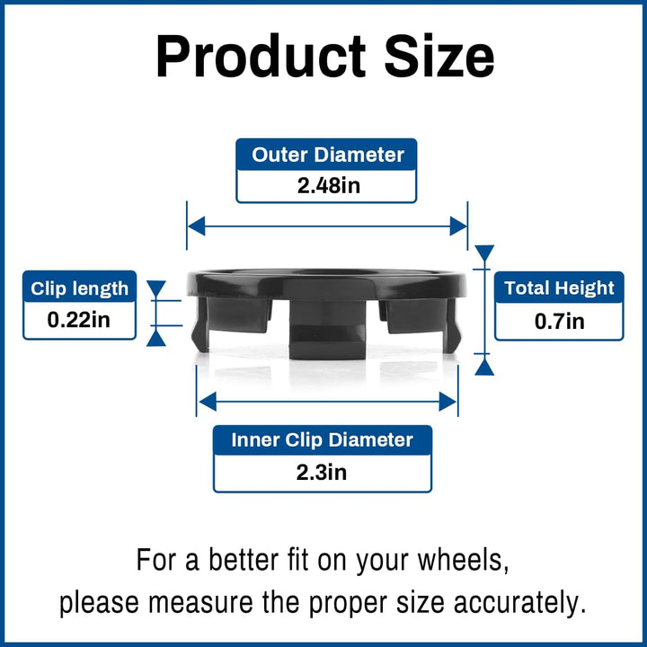 4PCS 63mm 2.48in Wheel Center caps Compatible with RAM Pickup Dakota Avenger 1500 2003-2016 2008-2010 2008-2014 Black OD:63MM ID:58.4MM - Just Closeouts Canada Inc.