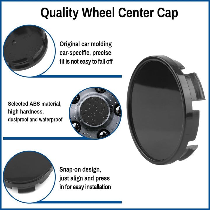 4PCS 63mm 2.48in Wheel Center caps Compatible with RAM Pickup Dakota Avenger 1500 2003-2016 2008-2010 2008-2014 Black OD:63MM ID:58.4MM - Just Closeouts Canada Inc.