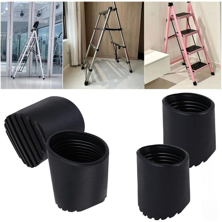 4pcs Non Slip Ladder Feet Rubber Ladder Accessories Replacement Step Ladder Feet Foot Mat Cushion, Rubber Round Telescopic Ladder Accessories Pad Cover Cushion for Ladder Protection Black - Just Closeouts Canada Inc.