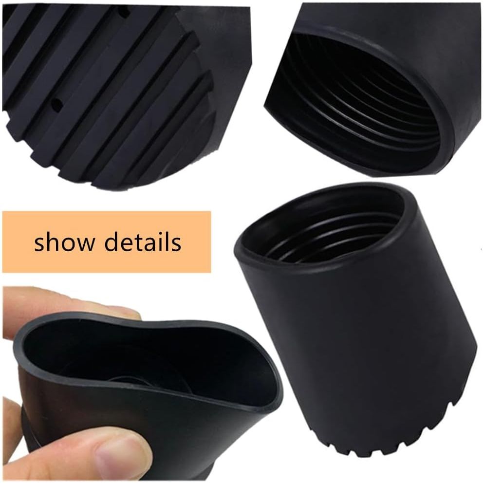 4pcs Non Slip Ladder Feet Rubber Ladder Accessories Replacement Step Ladder Feet Foot Mat Cushion, Rubber Round Telescopic Ladder Accessories Pad Cover Cushion for Ladder Protection Black - Just Closeouts Canada Inc.