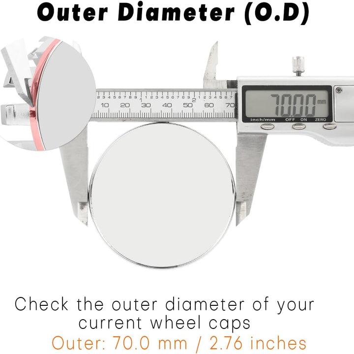 4pcs Wheel Center Caps 70mm /65mm Chrome Silver for 40342 - EA210 Armada (2007 - 2012), Pathfinder (2005 - 2008), Frontier(2005 - 2007) - Just Closeouts Canada Inc.