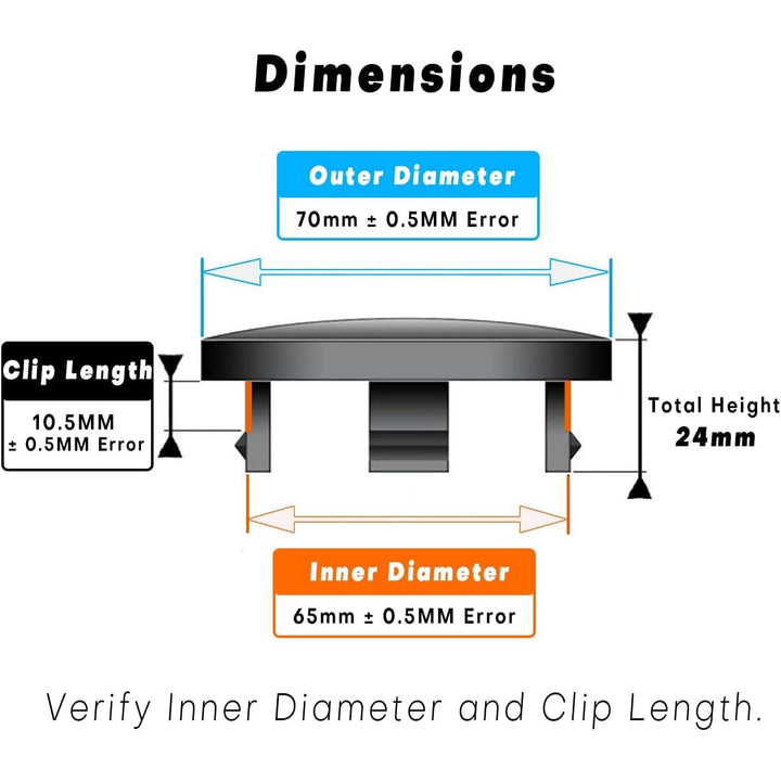 4pcs Wheel Center Caps 70mm /65mm Chrome Silver for 40342 - EA210 Armada (2007 - 2012), Pathfinder (2005 - 2008), Frontier(2005 - 2007) - Just Closeouts Canada Inc.