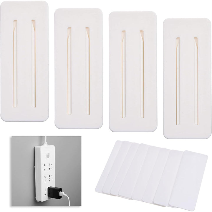 4X Self Adhesive Power Strip Holder - No Drill Extension Block Wall Mount Fixator - Easy to Install Sliding Design - for Home, Kitchen, Office - Attaches to Wood, Plastic, Metal, Ceramic - Just Closeouts Canada Inc.