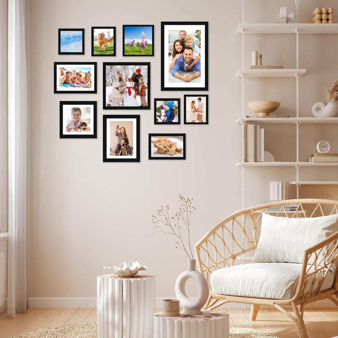 4x4 Picture Frame Set of 4, 4x4 Photo Frames with HD Plexiglass for Wall Hanging or Tabletop Display, Black - Just Closeouts Canada Inc.6971152696158