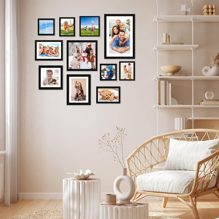 4x4 Picture Frame Set of 4, 4x4 Photo Frames with HD Plexiglass for Wall Hanging or Tabletop Display, Black - Just Closeouts Canada Inc.6971152696158