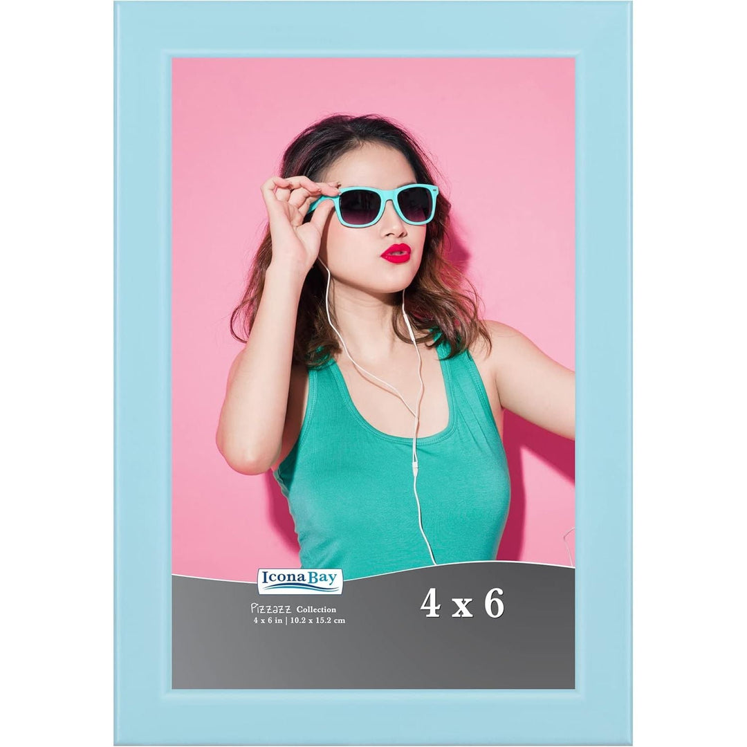 4x6 (10x15 cm) Picture Frame, Pastel Blue Colored Solid Wood Scandinavian Style Frame for Photo, 1PK - Just Closeouts Canada Inc.00850007486662