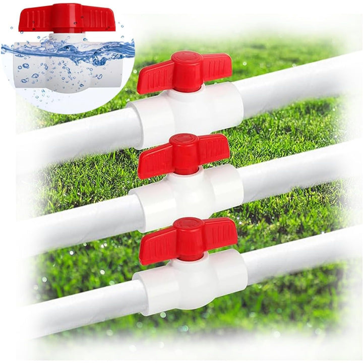5 Red-Handle 1/2-Inch PVC Water Ball Valves - Just Closeouts Canada Inc.