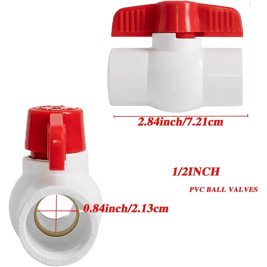 5 Red-Handle 1/2-Inch PVC Water Ball Valves - Just Closeouts Canada Inc.