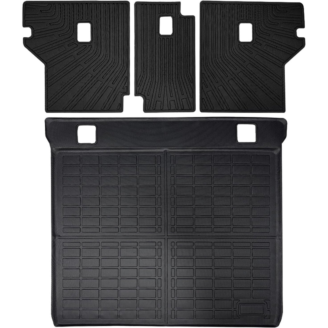 5 Seater ONLY Cargo Mat for 2010-2024 Toyota 4Runner Accessories Cargo Mat Seat Backrest 2 in 1 Mat All-Weather TPE Black Trunk Cargo Liner for 4Runner Accessories(Fit W/O Sliding Tray) - Just Closeouts Canada Inc.