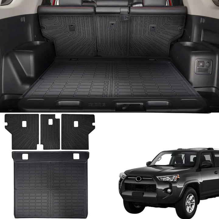 5 Seater ONLY Cargo Mat for 2010-2024 Toyota 4Runner Accessories Cargo Mat Seat Backrest 2 in 1 Mat All-Weather TPE Black Trunk Cargo Liner for 4Runner Accessories(Fit W/O Sliding Tray) - Just Closeouts Canada Inc.