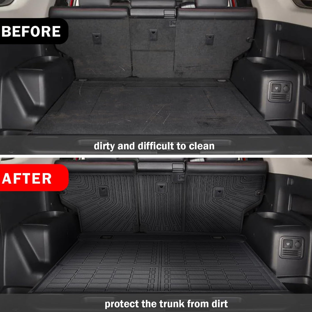 5 Seater ONLY Cargo Mat for 2010-2024 Toyota 4Runner Accessories Cargo Mat Seat Backrest 2 in 1 Mat All-Weather TPE Black Trunk Cargo Liner for 4Runner Accessories(Fit W/O Sliding Tray) - Just Closeouts Canada Inc.