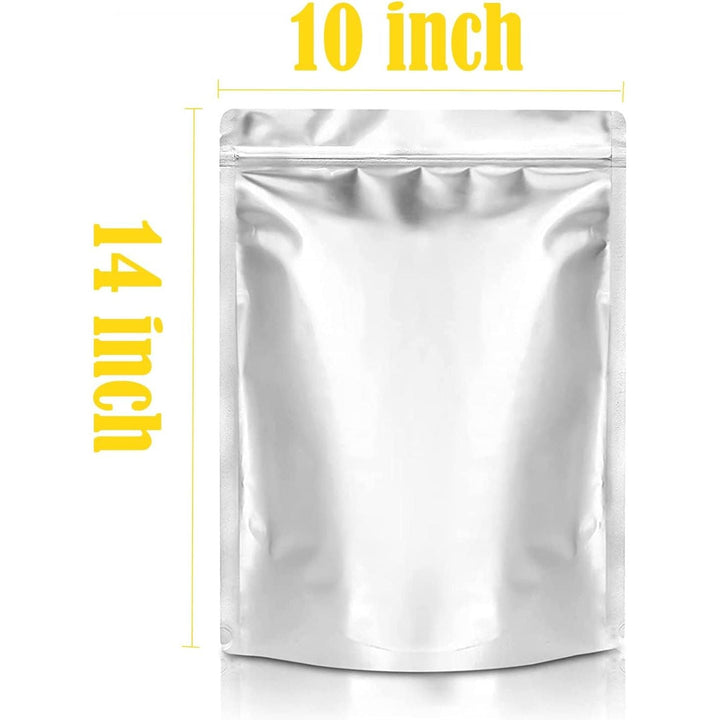 50 Mylar Bags for Food Storage 1 Gallon - 9.5 Mil Thicker Long Term & Food Grade - 10x14 Stand - up Zipper Resealable Heat Sealable for Airtight Smell Proof Packaging - Just Closeouts Canada Inc.