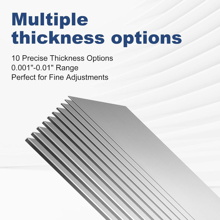 50 Pcs Shim Stock Assortment, 304 Stainless Steel 1" Width x 6" Length Metal Shims for Leveling, Gap Filler Trim Strip, DIY & Industrial Use (0.001" - 0.01" Thickness) - Just Closeouts Canada Inc.